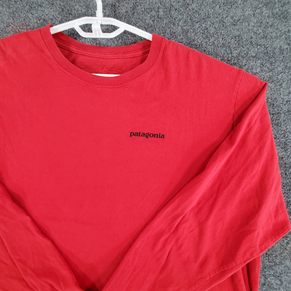 Patagonia Long Sleeve T-Shirt Mens L P-6 Logo Red Graphic Tee - Picture 2 of 8